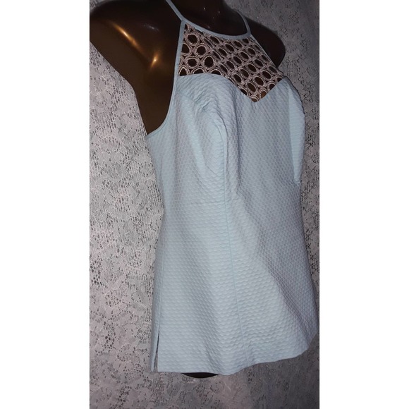 NWT Lilly Pulitzer Sz 6 LARINA Blue and Gold Halter Top - Picture 4 of 10